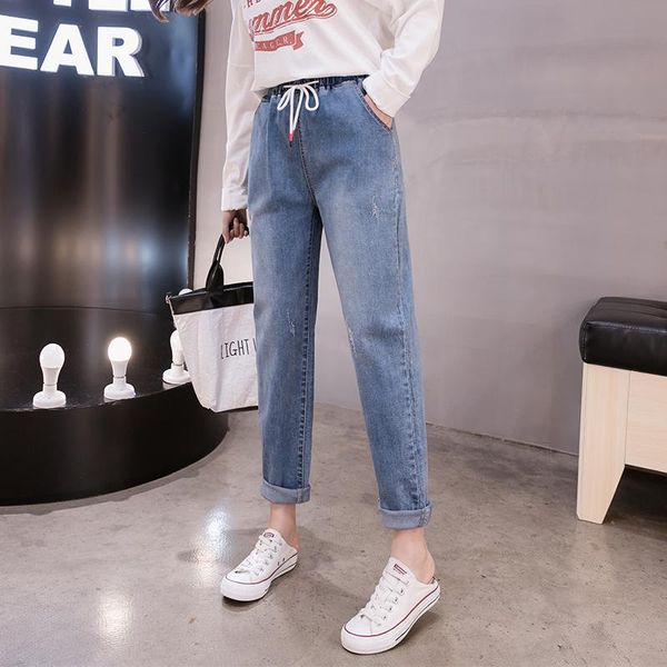 women's pants & capris korean high waist jeans harem loose casual plus size drawstring denim trousers femme long bottoms, Black;white
women's pants & capris korean high waist jeans harem loose casual plus size drawstring denim trousers femme long bottoms, Black;white