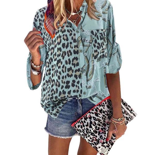 women blouse 2021 sping turn-down collar long sleeve leopard shirt loose plus size clothing for women ladies blouses x0521, White
women blouse 2021 sping turn-down collar long sleeve leopard shirt loose plus size clothing for women ladies blouses x0521, White