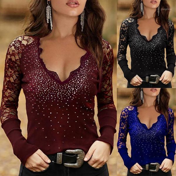women's blouses & shirts fashion lace drilling long sleeve solid color pullover #t1g, White
women's blouses & shirts fashion lace drilling long sleeve solid color pullover #t1g, White