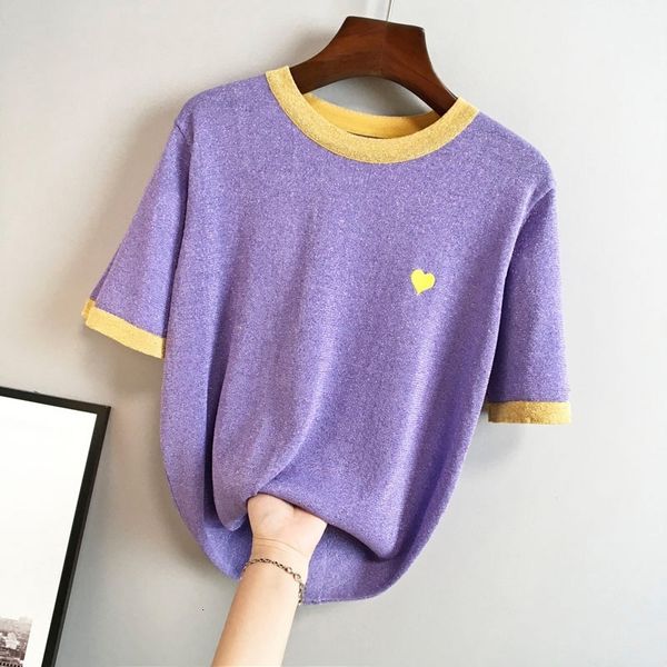 women's knits & tees bright silk short sleeve patchwork sweater women korean summer love heart pattern knitted pullover 2021 fashi, White
women's knits & tees bright silk short sleeve patchwork sweater women korean summer love heart pattern knitted pullover 2021 fashi, White