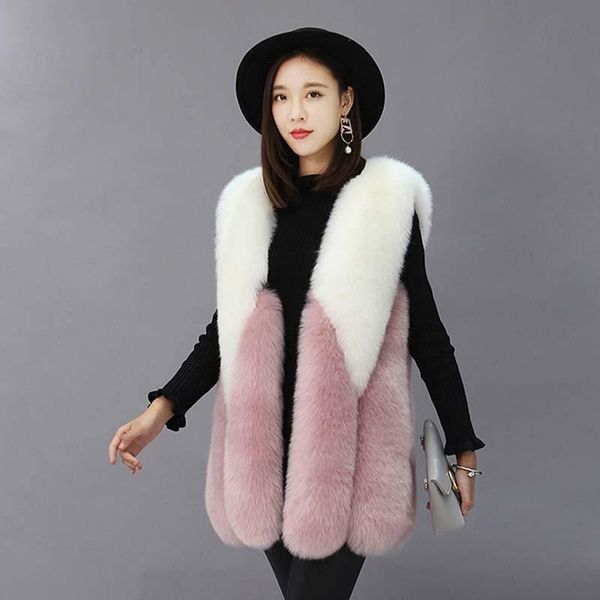 women's fur & faux zoulv 2021 spring women color matching plus size winter long white pink coat luxury contrast vest, Black
women's fur & faux zoulv 2021 spring women color matching plus size winter long white pink coat luxury contrast vest, Black