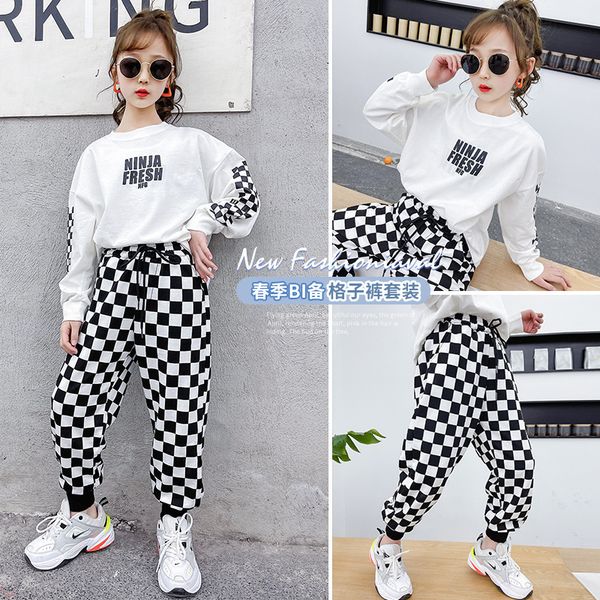 childrens clothing girls fashion suit 2022 spring suit long-sleeved plaid pants two-piece suit big kids, White;black
childrens clothing girls fashion suit 2022 spring suit long-sleeved plaid pants two-piece suit big kids, White;black
