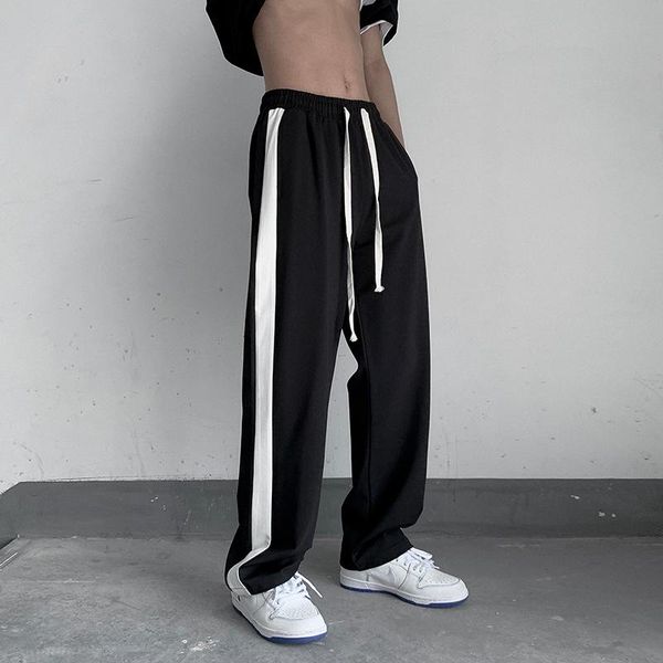 men's pants summer striped elastic waist loose sports trousers fashion street patchwork full-length sweatpants bottoms male, Black
men's pants summer striped elastic waist loose sports trousers fashion street patchwork full-length sweatpants bottoms male, Black