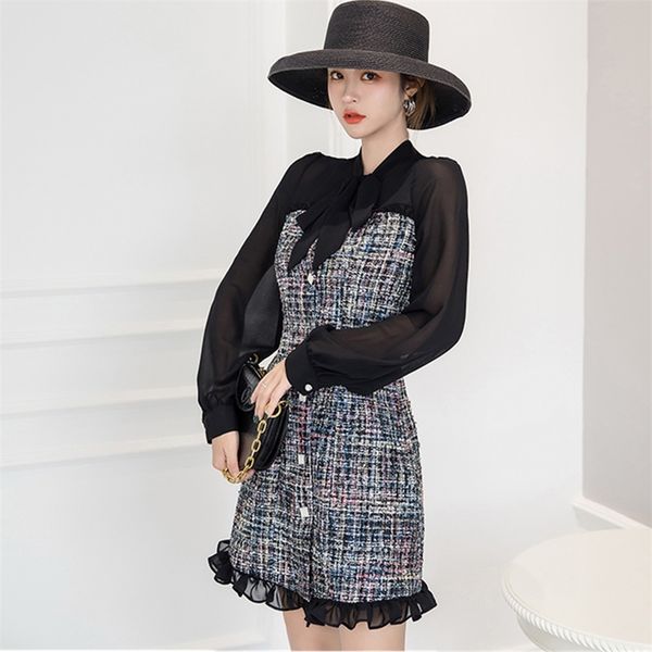 autumn chiffon long sleeve patchwork tweed woolen ruffles dress women bow collar plaid single breasted mini 210520, Black;gray
autumn chiffon long sleeve patchwork tweed woolen ruffles dress women bow collar plaid single breasted mini 210520, Black;gray