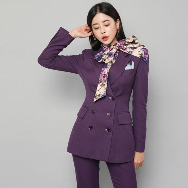 elegant double-breasted purple women pant suit slim blazer set female workwear trouser 2021 autumn women's two piece pants, White
elegant double-breasted purple women pant suit slim blazer set female workwear trouser 2021 autumn women's two piece pants, White