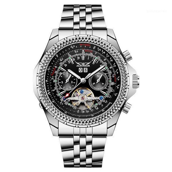 wristwatches jaragar fashion tourbillon men's mechanical clock multifunctional sports watch brand business, Slivery;brown
wristwatches jaragar fashion tourbillon men's mechanical clock multifunctional sports watch brand business, Slivery;brown