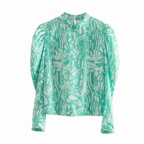 streetwear women print shirts fashion ladies turquoise stand collar elegant female chic puff sleeve blouses 210430, White
streetwear women print shirts fashion ladies turquoise stand collar elegant female chic puff sleeve blouses 210430, White