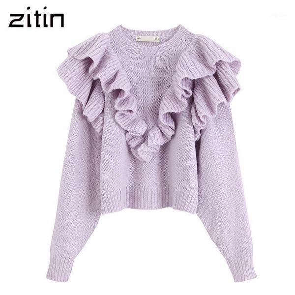 vintage stylish ruffles short style knitted sweater women 2021 fashion o neck long sleeve sweet pullovers chic solid femme women's swe, White;black
vintage stylish ruffles short style knitted sweater women 2021 fashion o neck long sleeve sweet pullovers chic solid femme women's swe, White;black