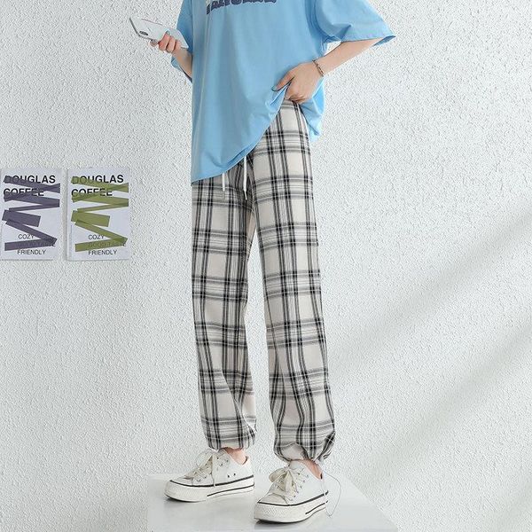 women's pants & capris cgc 2021 autumn casual plaid thin high waist woman loose wide leg checked straight harajuku trousers female, Black;white
women's pants & capris cgc 2021 autumn casual plaid thin high waist woman loose wide leg checked straight harajuku trousers female, Black;white