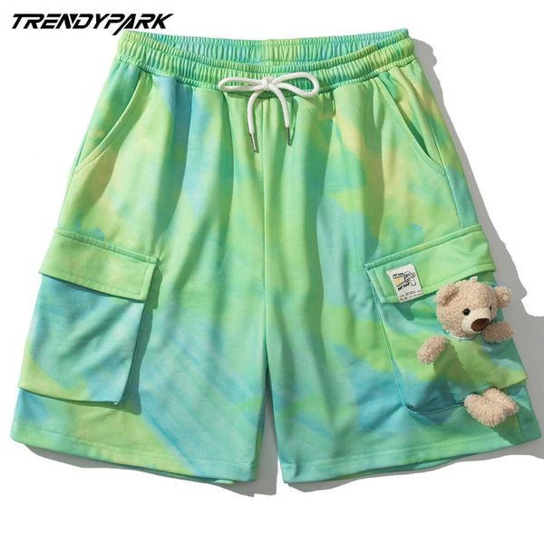 men's short side pockets with bear pandent summer oversized tie-dye soft polyester streetwear harajuku drawstrings casual shorts 210601, White;black
men's short side pockets with bear pandent summer oversized tie-dye soft polyester streetwear harajuku drawstrings casual shorts 210601, White;black