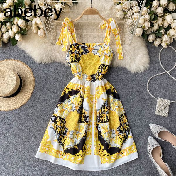 women summer floral bow sling dress korean square collar sleeveless a-line es boho print vacation backless 210512, Black;gray
women summer floral bow sling dress korean square collar sleeveless a-line es boho print vacation backless 210512, Black;gray