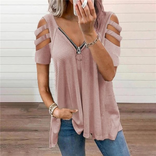 women's t-shirt summer tees fashion women loose casual t shirts solid color v-neck mature comfortable breathable woman clothing, White
women's t-shirt summer tees fashion women loose casual t shirts solid color v-neck mature comfortable breathable woman clothing, White