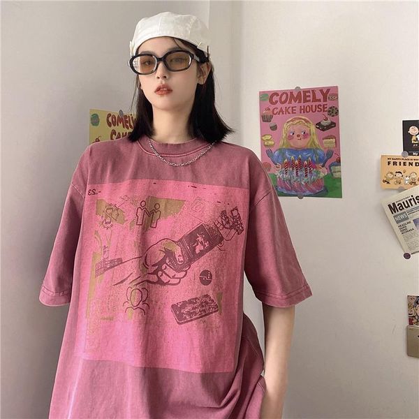 summer college style cartoon print half-sleeved mid-length loose cotton t-shirt all-match casual women women's, White
summer college style cartoon print half-sleeved mid-length loose cotton t-shirt all-match casual women women's, White