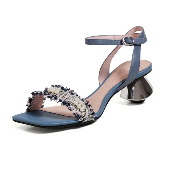 sandals genuine leather square toe med heel strang style pearl sweet girls sling back solid buckle straps women l0f3, Black
sandals genuine leather square toe med heel strang style pearl sweet girls sling back solid buckle straps women l0f3, Black