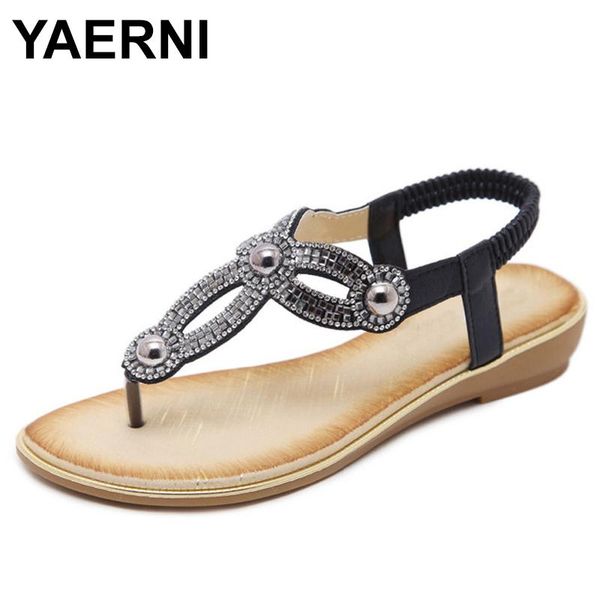 women flat gladiator sandals woman bohemian national flip flop women's crystal flower beach 35-42, Black
women flat gladiator sandals woman bohemian national flip flop women's crystal flower beach 35-42, Black