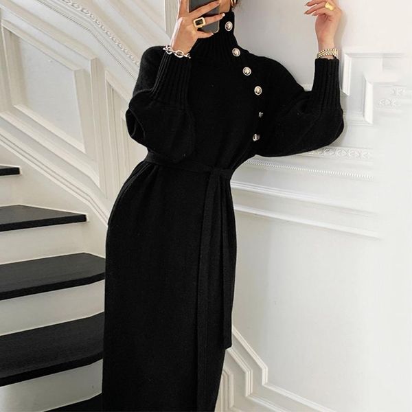 casual dresses elegant knitted buttons diagonal colla dress woman's vintage sash tie up autumn winter mid-calf fashion pullover sweater, Black;gray
casual dresses elegant knitted buttons diagonal colla dress woman's vintage sash tie up autumn winter mid-calf fashion pullover sweater, Black;gray
