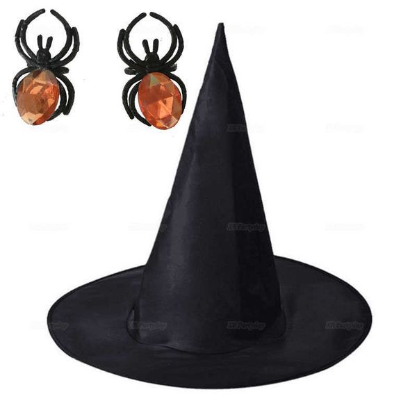 black witch hats wizard hat party cap cosplay fancy drs halloween masquerade birthday head wear gift spider finger ring
black witch hats wizard hat party cap cosplay fancy drs halloween masquerade birthday head wear gift spider finger ring