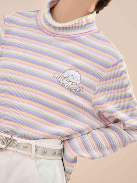 harajuku sweets striped women t-shirts autumn cute long sleeve female clothing kawaii vintage ribbed turtleneck shirt, White
harajuku sweets striped women t-shirts autumn cute long sleeve female clothing kawaii vintage ribbed turtleneck shirt, White