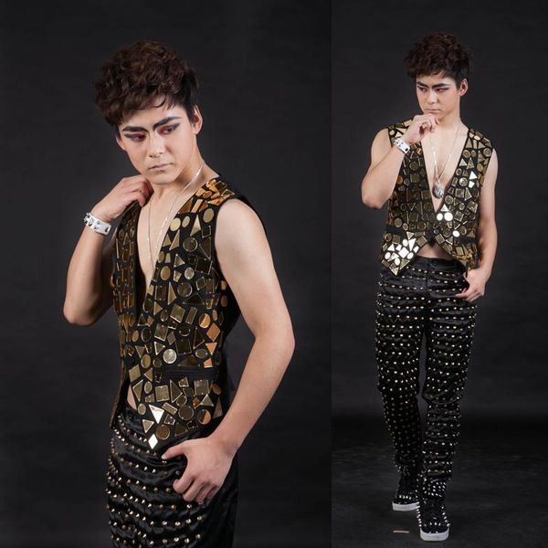 men's vests xs-5xl fashion bars nightclubs male singer rare golden intensive mirror gold waistcoat vest, Black;white
men's vests xs-5xl fashion bars nightclubs male singer rare golden intensive mirror gold waistcoat vest, Black;white