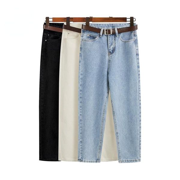 women's jeans autumn winter 2021 fashion belt 9-point straight plus velvet thicken high waist slim mom trousers female pants, Blue
women's jeans autumn winter 2021 fashion belt 9-point straight plus velvet thicken high waist slim mom trousers female pants, Blue