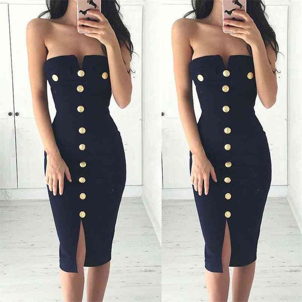 women dress ladies summer strapless bodycon skinny button up slim fit party cocktail sheath bag hip clubwear 210522, Black;gray
women dress ladies summer strapless bodycon skinny button up slim fit party cocktail sheath bag hip clubwear 210522, Black;gray