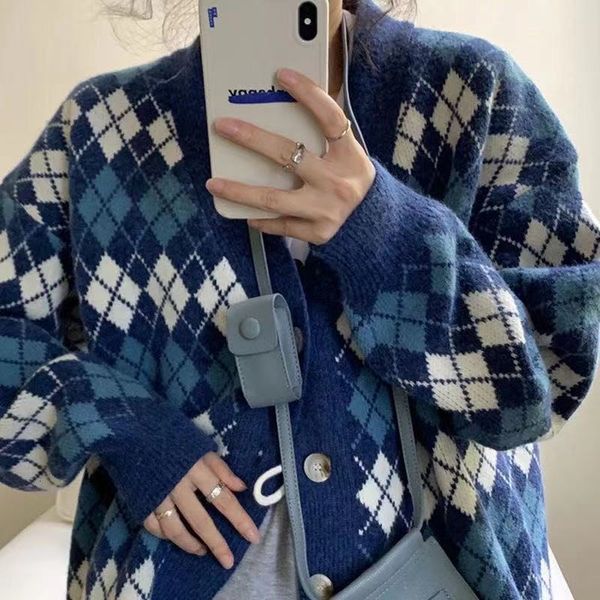 luxury women's jackets plaid contrast v-neck long sleeve sweater coat hong kong college style loose knit cardigan, Black;brown
luxury women's jackets plaid contrast v-neck long sleeve sweater coat hong kong college style loose knit cardigan, Black;brown
