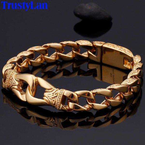 quality gold color stainless steel man bracelet men mens bracelets 2021 hand chain charms luxury male jewelry dropship link,, Black
quality gold color stainless steel man bracelet men mens bracelets 2021 hand chain charms luxury male jewelry dropship link,, Black