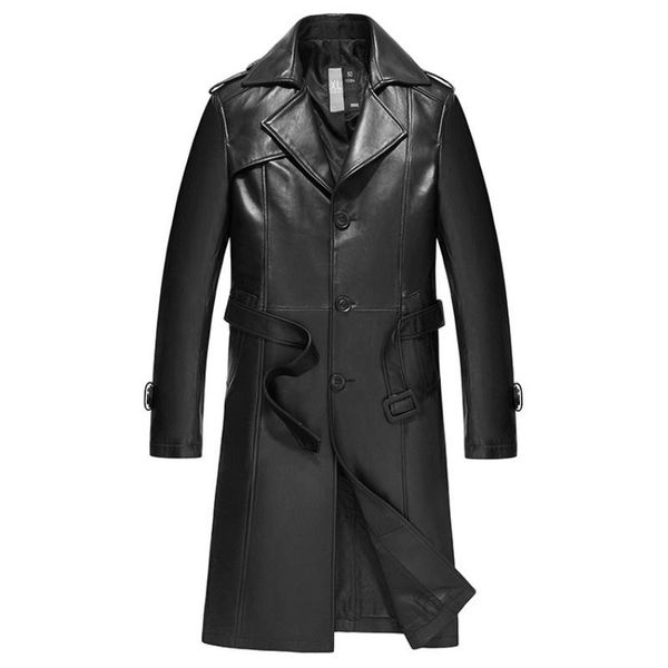 men's leather & faux jacket, long jacket with a belt, leather, lambskin, for business and office work, military fashion, Black
men's leather & faux jacket, long jacket with a belt, leather, lambskin, for business and office work, military fashion, Black