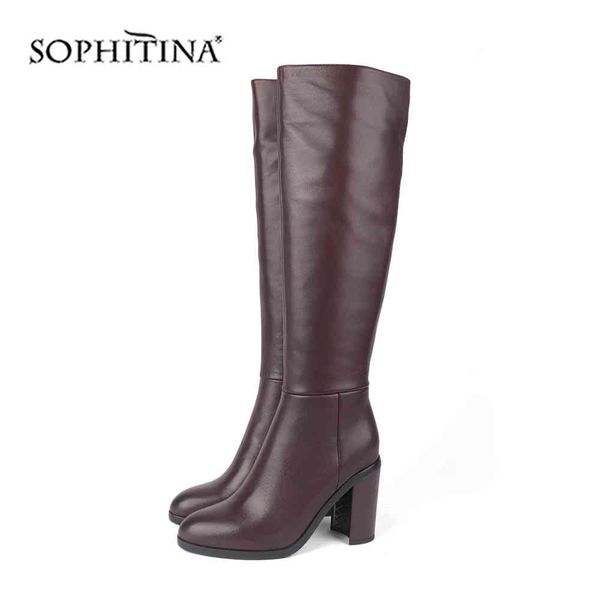 sophitina special solid boots sheepskin high square heel round toe fashion zipper shoes women's boots pc213 210513, Black
sophitina special solid boots sheepskin high square heel round toe fashion zipper shoes women's boots pc213 210513, Black