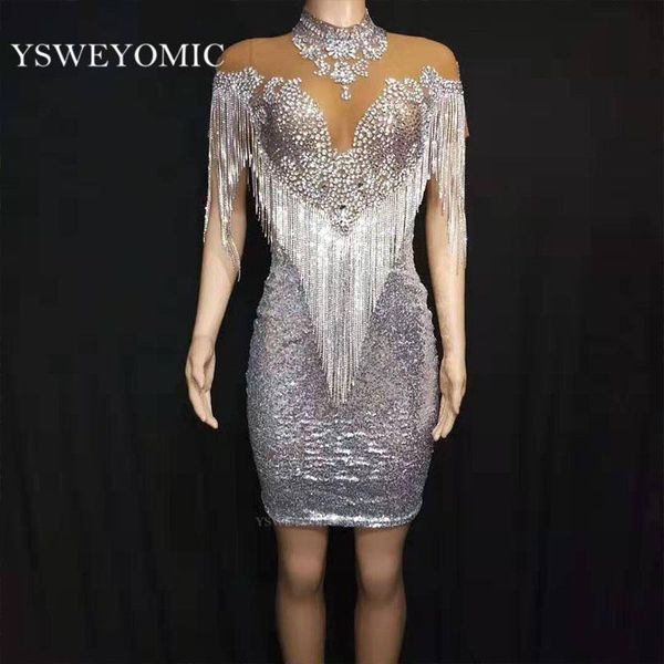 casual dresses silver rhinestones shiny dress tassel evening party club short birthday celebrate performance for ladies, Black;gray
casual dresses silver rhinestones shiny dress tassel evening party club short birthday celebrate performance for ladies, Black;gray