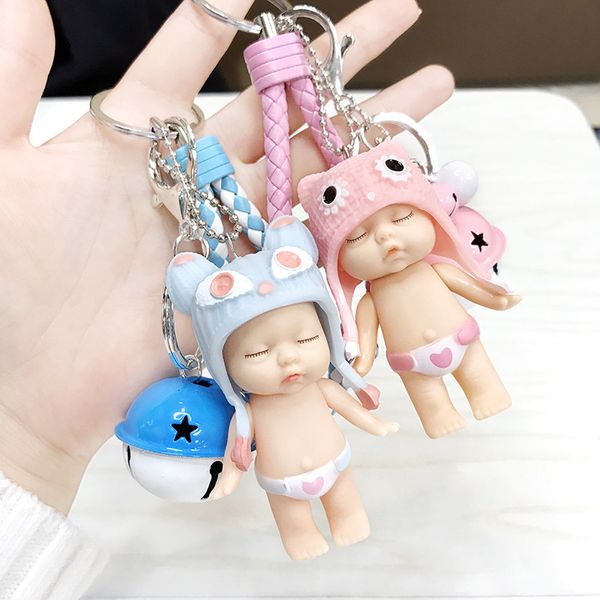 fine key chain cute sleeping doll couple's car woven leather rope ring handbag pendant gift, Silver
fine key chain cute sleeping doll couple's car woven leather rope ring handbag pendant gift, Silver