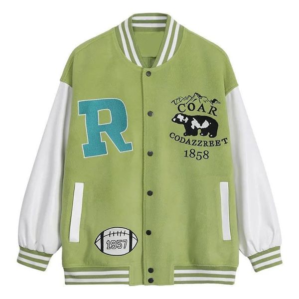 women's jackets jacket hip hop tide bear embroidery baseball uniform spring loose stitching all-match for men and women couples coat, Black;brown
women's jackets jacket hip hop tide bear embroidery baseball uniform spring loose stitching all-match for men and women couples coat, Black;brown