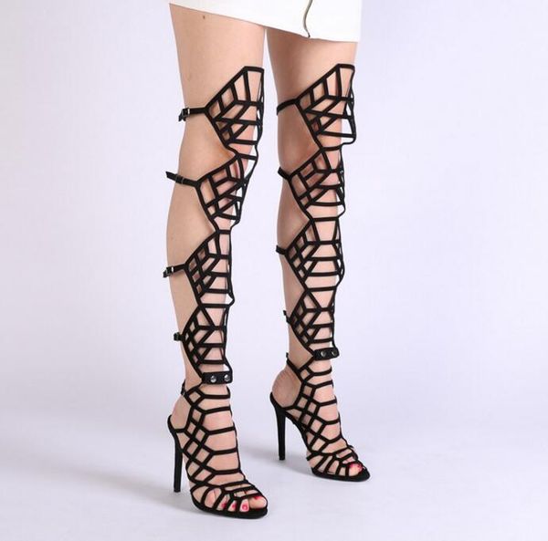 boots open toe cut out ladies thigh high heels gladiator summer fashion black leather straps women over the knee
boots open toe cut out ladies thigh high heels gladiator summer fashion black leather straps women over the knee