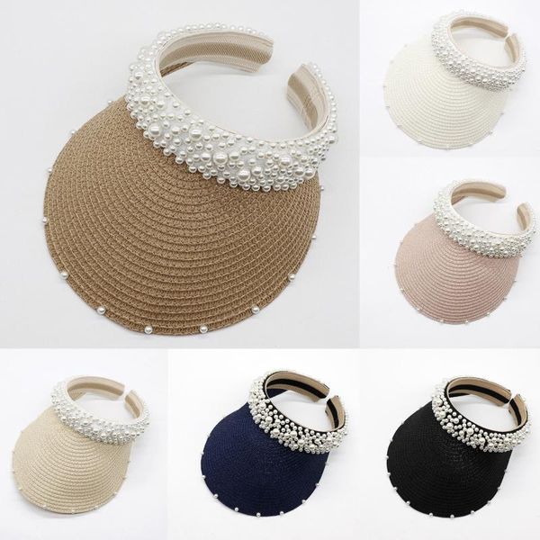 wide brim hats ladies empty visor cap women sunscreen women's pearl headband hairpin hat sunshade woven hollow sunhat, Blue;gray
wide brim hats ladies empty visor cap women sunscreen women's pearl headband hairpin hat sunshade woven hollow sunhat, Blue;gray