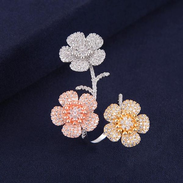 wedding rings 35*46 mm women bridal three flower resizable ring fashion jewelry cubic zirconia finger, Slivery;golden
wedding rings 35*46 mm women bridal three flower resizable ring fashion jewelry cubic zirconia finger, Slivery;golden