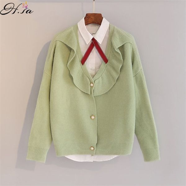 women sweater cardigans winter fashion korean style ruffles poncho knitted jacket casual green jumper 210430, White
women sweater cardigans winter fashion korean style ruffles poncho knitted jacket casual green jumper 210430, White