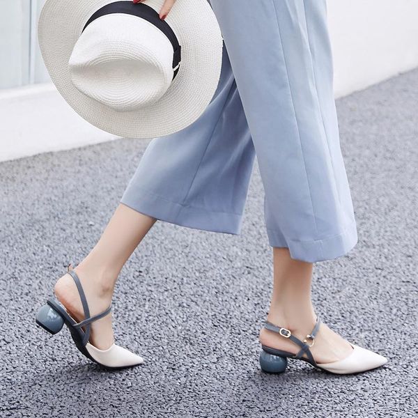 gentle pointed toe buckle strap sandals women thick round med high heels mules sandalias fairy metal closed femmes sandales, Black
gentle pointed toe buckle strap sandals women thick round med high heels mules sandalias fairy metal closed femmes sandales, Black