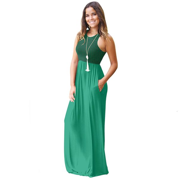 womens striped maxi sweet female summer solid color panelled scoop neck sleeveless dresses, Black;gray
womens striped maxi sweet female summer solid color panelled scoop neck sleeveless dresses, Black;gray