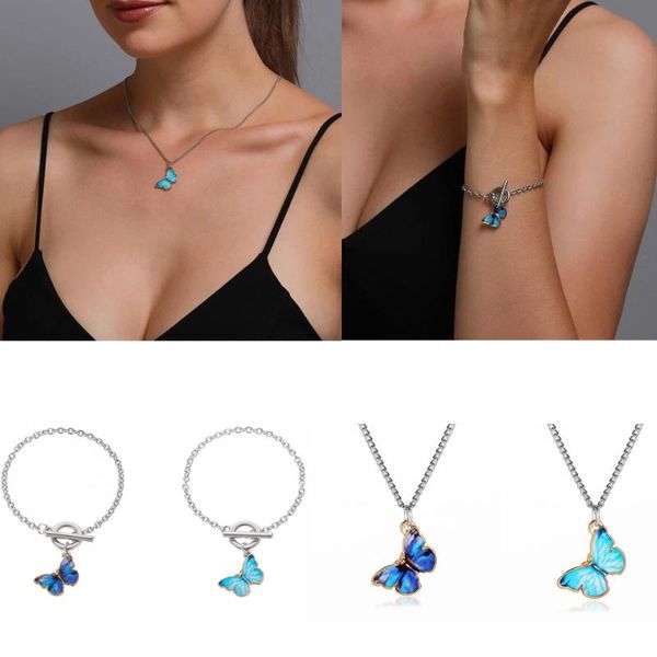 pendant necklaces purple blue butterfly for women trendy simple wild necklace and bracelet matching gift choker jewelry, Silver
pendant necklaces purple blue butterfly for women trendy simple wild necklace and bracelet matching gift choker jewelry, Silver