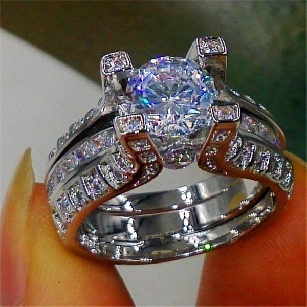 wedding rings crystal female big zircon stone ring set fashion 925 silver bridal for women promise love engagement, Slivery;golden
wedding rings crystal female big zircon stone ring set fashion 925 silver bridal for women promise love engagement, Slivery;golden