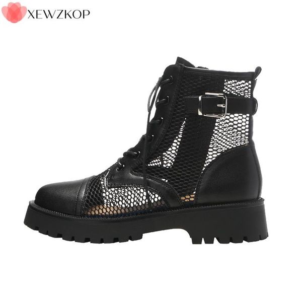 zipper lace up cool boots patchwork cow leather mesh ladies shoes casual round toe square heel women punk girls party, Black
zipper lace up cool boots patchwork cow leather mesh ladies shoes casual round toe square heel women punk girls party, Black