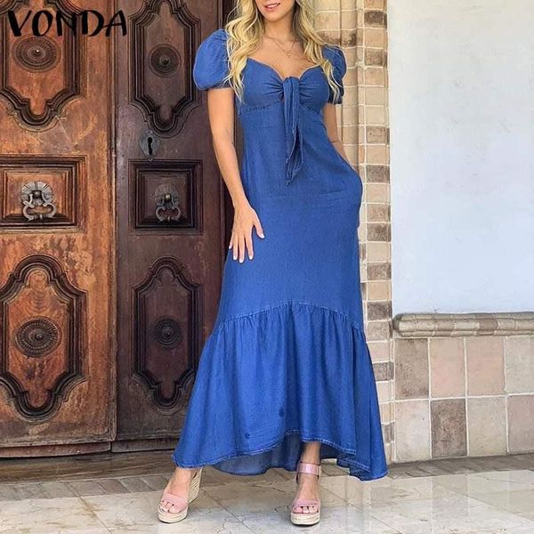 casual dresses demin shirt dress women vintage puff sleeve ruffled hem party long maxi vonda 2021 summer vestido robe femme, Black;gray
casual dresses demin shirt dress women vintage puff sleeve ruffled hem party long maxi vonda 2021 summer vestido robe femme, Black;gray