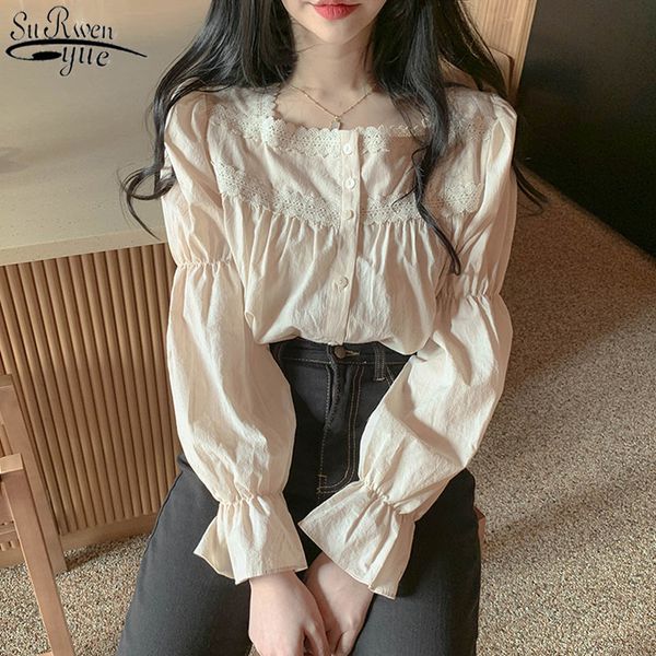 beige lace blouse vintage square collar women long puff sleeve shirt solid cardigan sweet blusas clothes 11200 210427, White
beige lace blouse vintage square collar women long puff sleeve shirt solid cardigan sweet blusas clothes 11200 210427, White