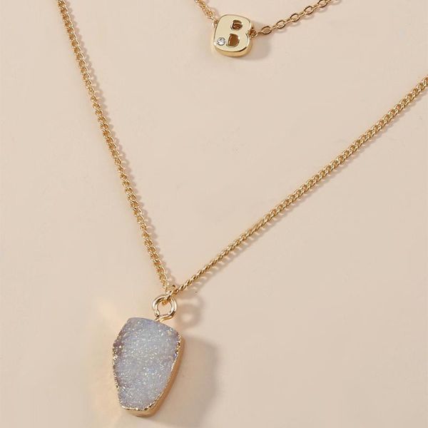 chains natural crystal stone pendant necklace charm multilayer gold chain accessories jewelry for women, Silver
chains natural crystal stone pendant necklace charm multilayer gold chain accessories jewelry for women, Silver