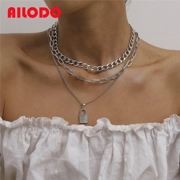 pendant necklaces ailodo punk lock necklace for women multilayer gold silver color padlock party wedding fashion jewelry gift
pendant necklaces ailodo punk lock necklace for women multilayer gold silver color padlock party wedding fashion jewelry gift