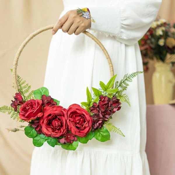decorative flowers & wreaths chic country wedding bride bouquet round holding purple red bridesmaid artificial decoration
decorative flowers & wreaths chic country wedding bride bouquet round holding purple red bridesmaid artificial decoration
