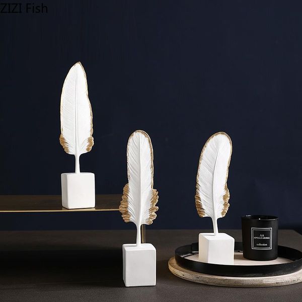 decorative objects & figurines nordic simple resin ornaments white feather golden edge banding desk decor crafts statuette home decoration a
decorative objects & figurines nordic simple resin ornaments white feather golden edge banding desk decor crafts statuette home decoration a