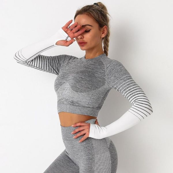 running jerseys yoga vital seamless shirt women gym fitness long sleeve workout clothes sportswear t-shirts for jogger, Black;blue
running jerseys yoga vital seamless shirt women gym fitness long sleeve workout clothes sportswear t-shirts for jogger, Black;blue