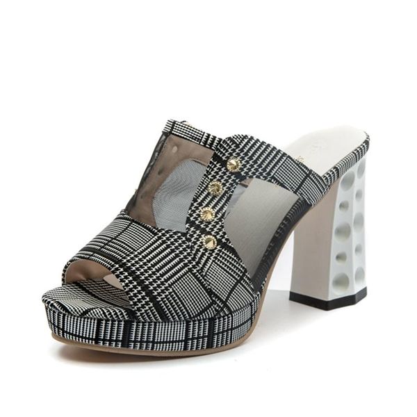 slippers fashion casual women scotch plaid high heels platform silver thick heel mesh leisure party slipper ladies shoes, Black
slippers fashion casual women scotch plaid high heels platform silver thick heel mesh leisure party slipper ladies shoes, Black