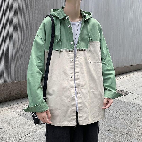 men's jackets neploha casual oversize windbreaker man loose hooded korean streetwear patchwork coats male clothing, Black;brown
men's jackets neploha casual oversize windbreaker man loose hooded korean streetwear patchwork coats male clothing, Black;brown